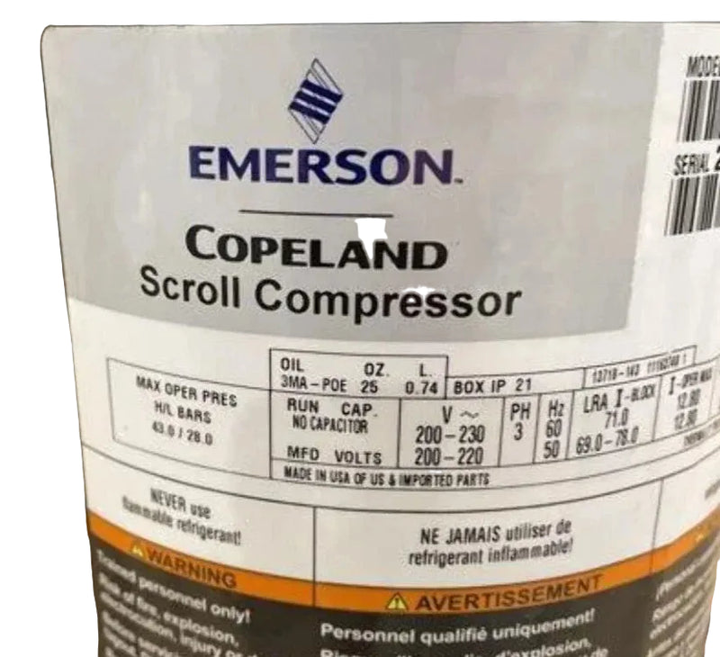 ZP28K5ETF5130 Genuine Copeland Scroll Compressor 200-230V