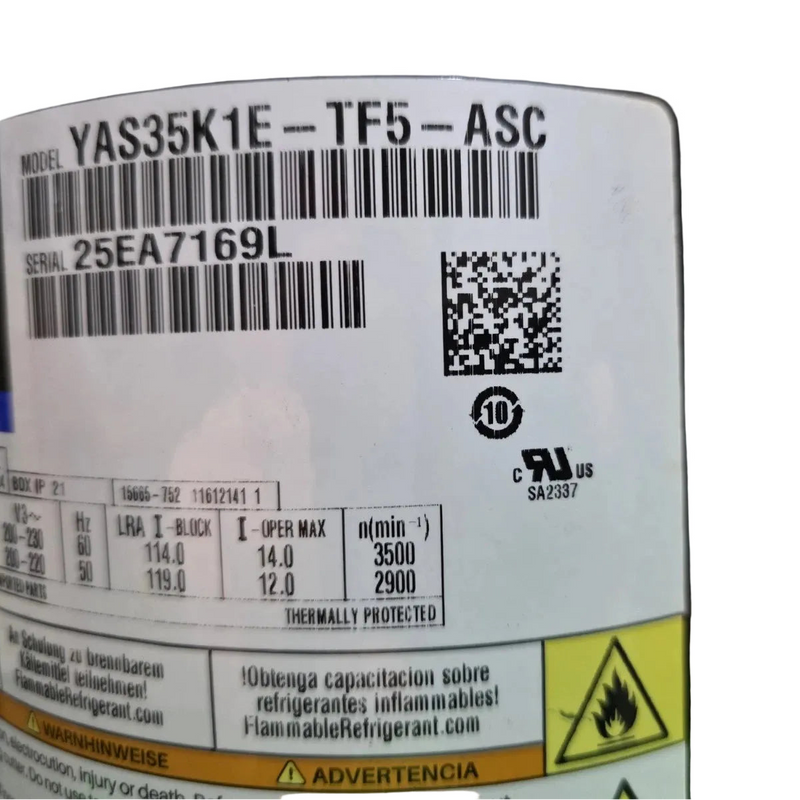 YAS35K1ETF5ASC Genuine Copeland Scroll Compressor 200-230V