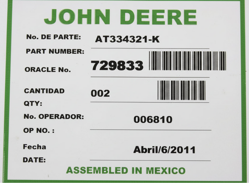 AT334321 Genuine John Deere Wiring Harness