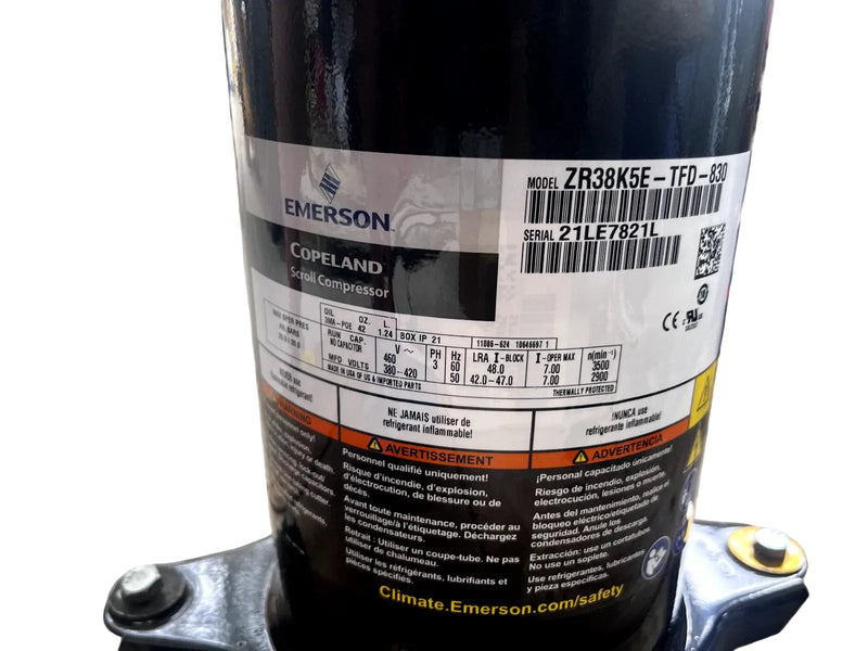 ZR38K5E-TFD-830 Genuine Emerson Scroll Compressor 480V