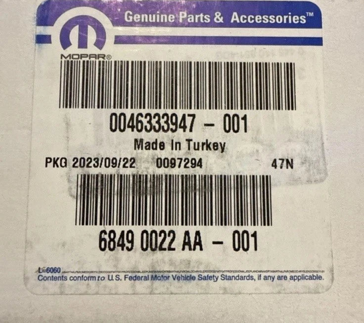 68490022AA Genuine Mopar Fuel Injector