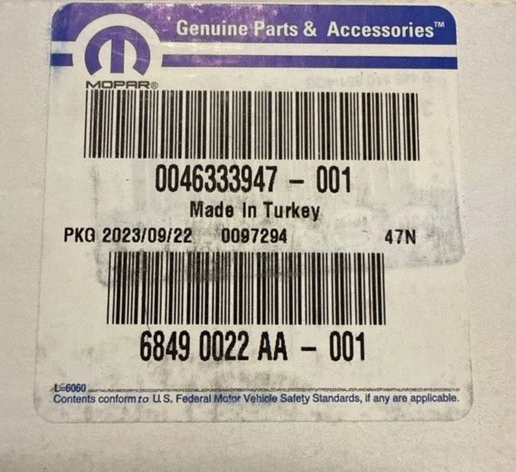 68490022AA Genuine Mopar Fuel Injector Set Of 6