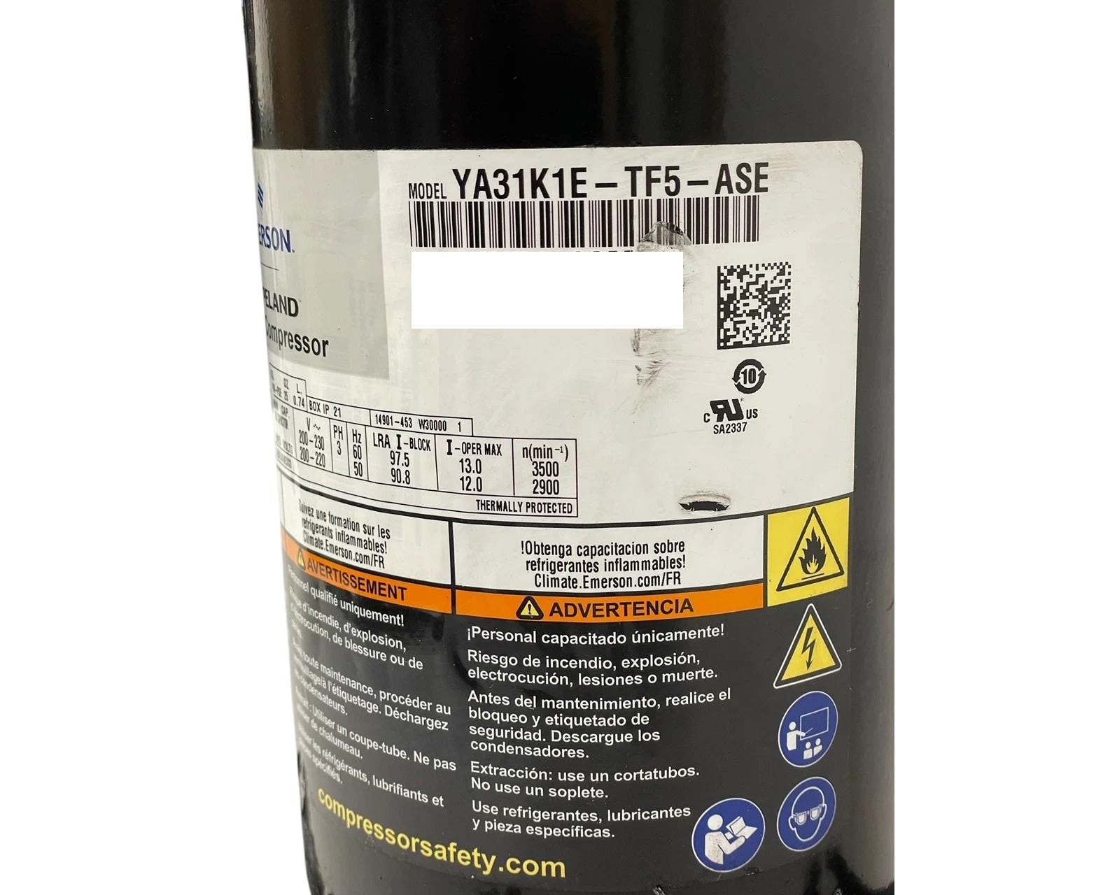 YA31K1ETF5ASE Copeland Scroll Compressor 200-230V