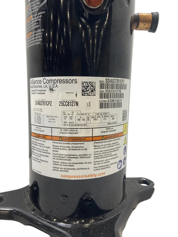 SDA037B1CPZ Copeland Scroll Compressor 208-230V