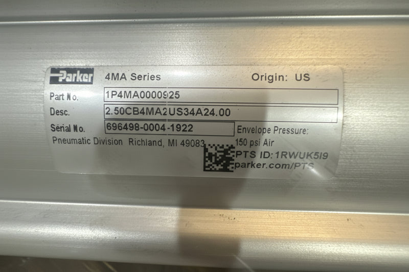 2.50CB4MA2US34A24.00 Parker Pneumatic Cylinder 150PSI