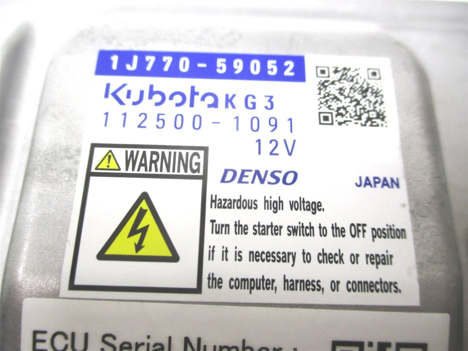 1J770-59052 Genuine Kubota ECU SUB Assembly 12V
