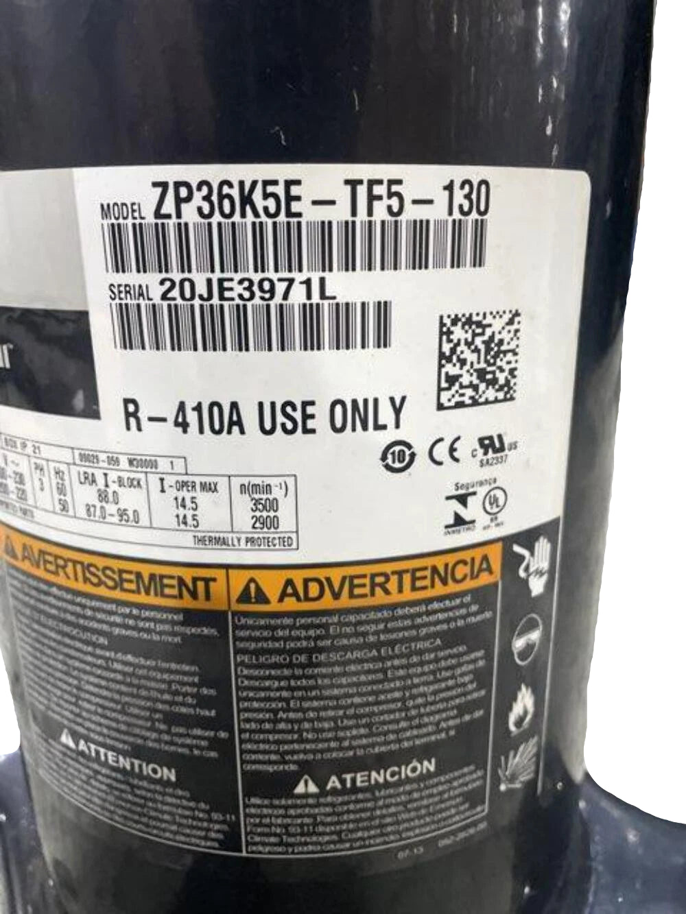 ZP36K5ETF5130 Genuine Copeland Scroll Compressor