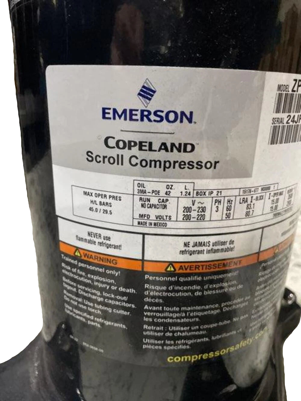 ZP42K5E-TF5-130 Genuine Copeland Scroll Compressor