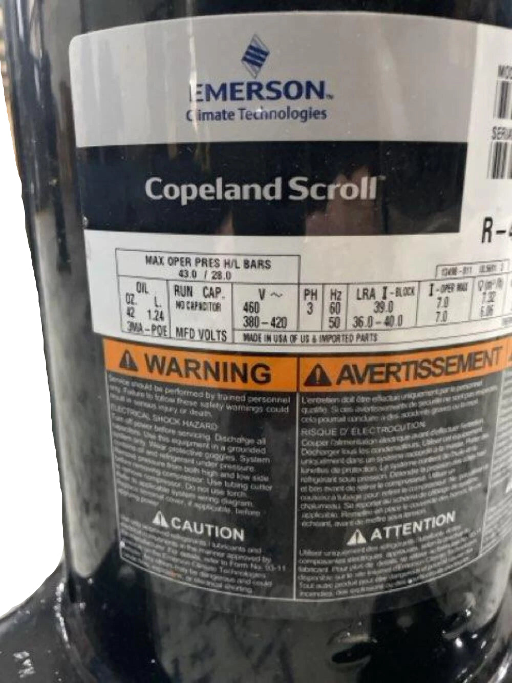ZP36K3E-TFD-230 Genuine Copeland Scroll Compressor