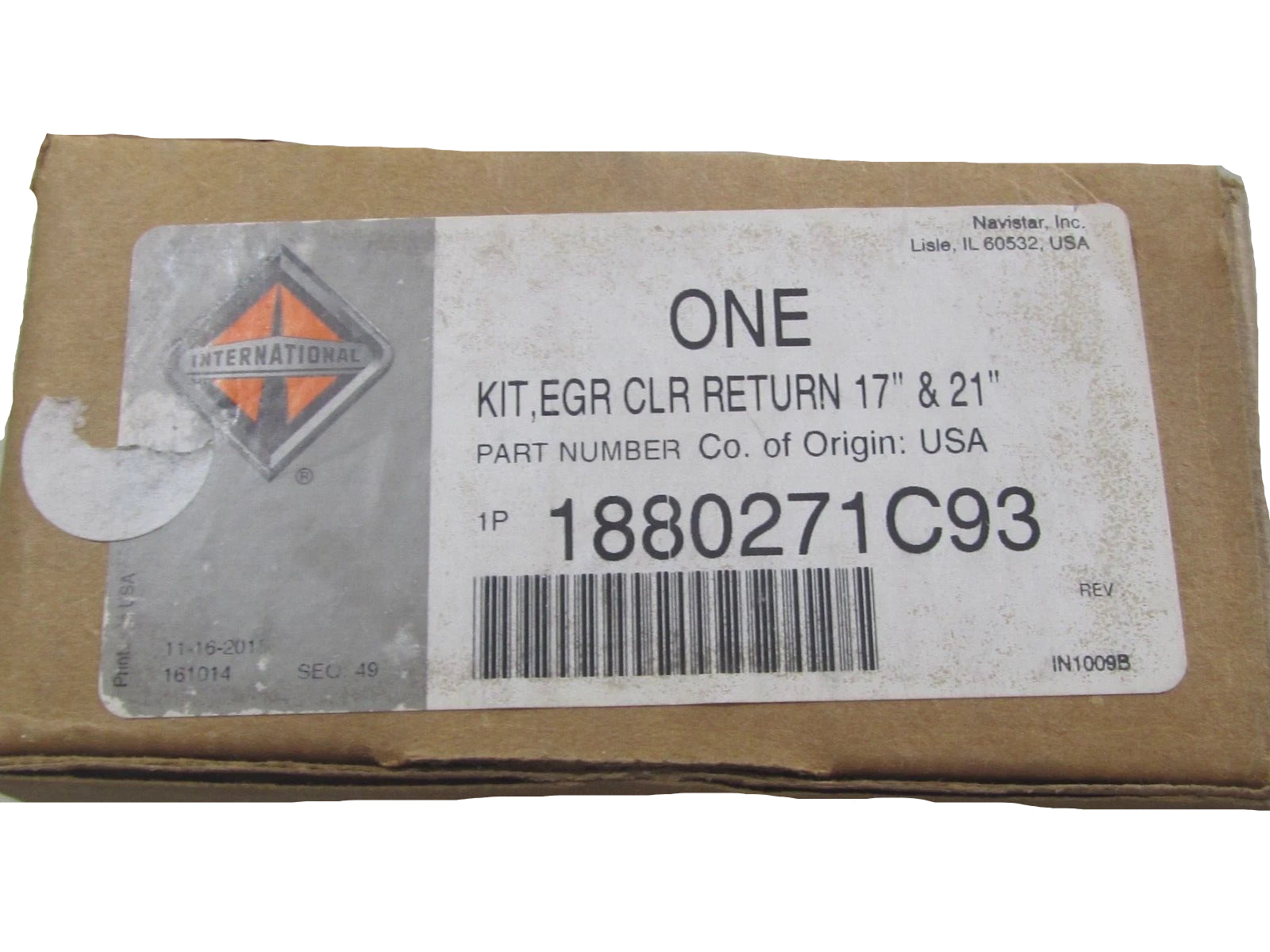 1880271C91 Genuine International EGR Coolant Exhaust Gas Recirculation Return Kit