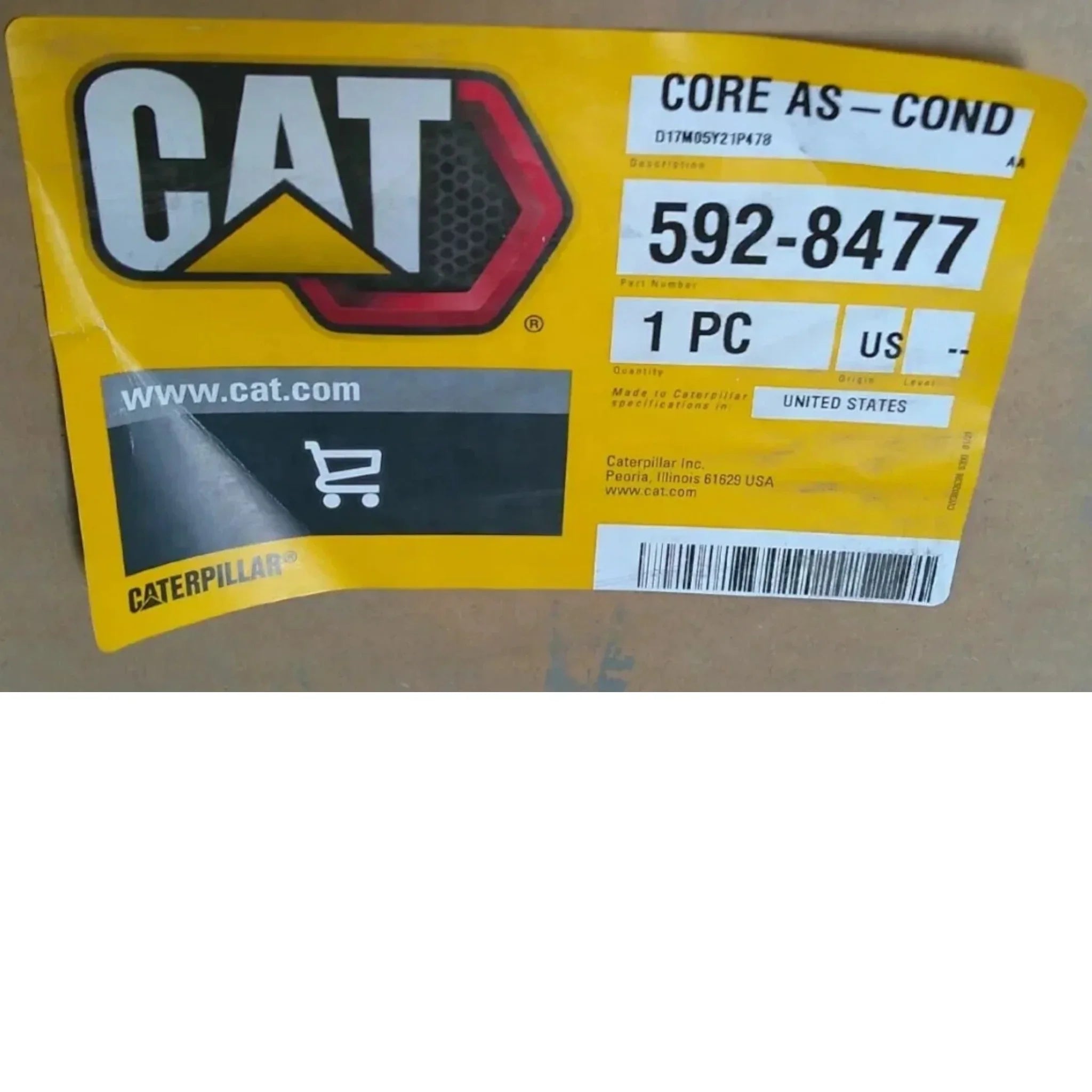 592 8477 Genuine CAT Refrigerant Condenser Core