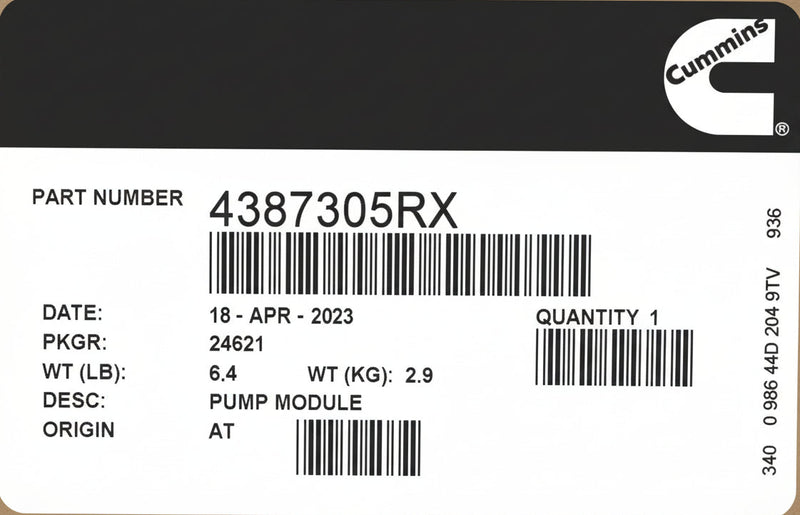 4387305 Genuine Cummins Diesel Exhaust Fluid Pump
