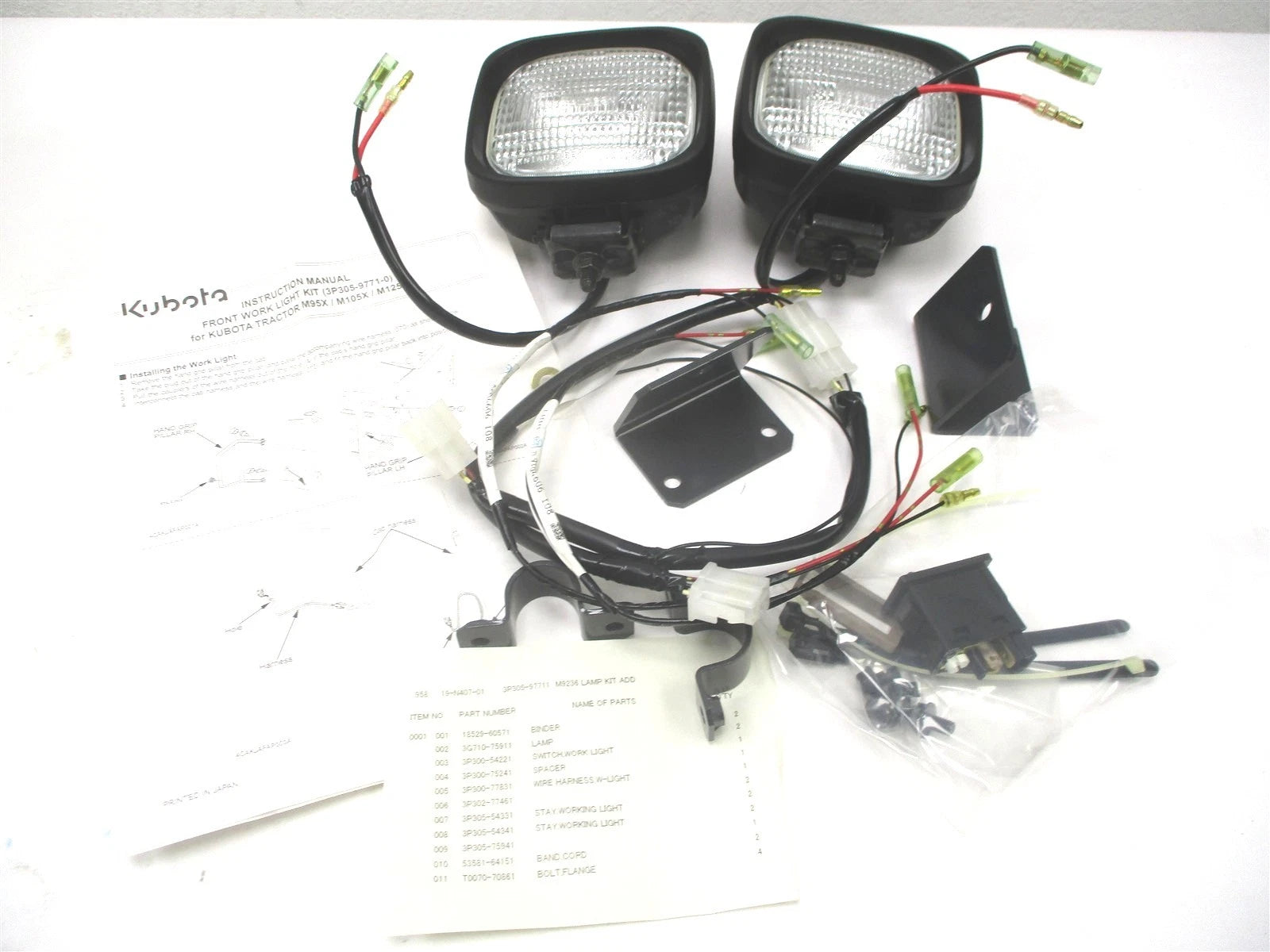 Genuine Kubota Front Work Light Kit M95X M105X M125X