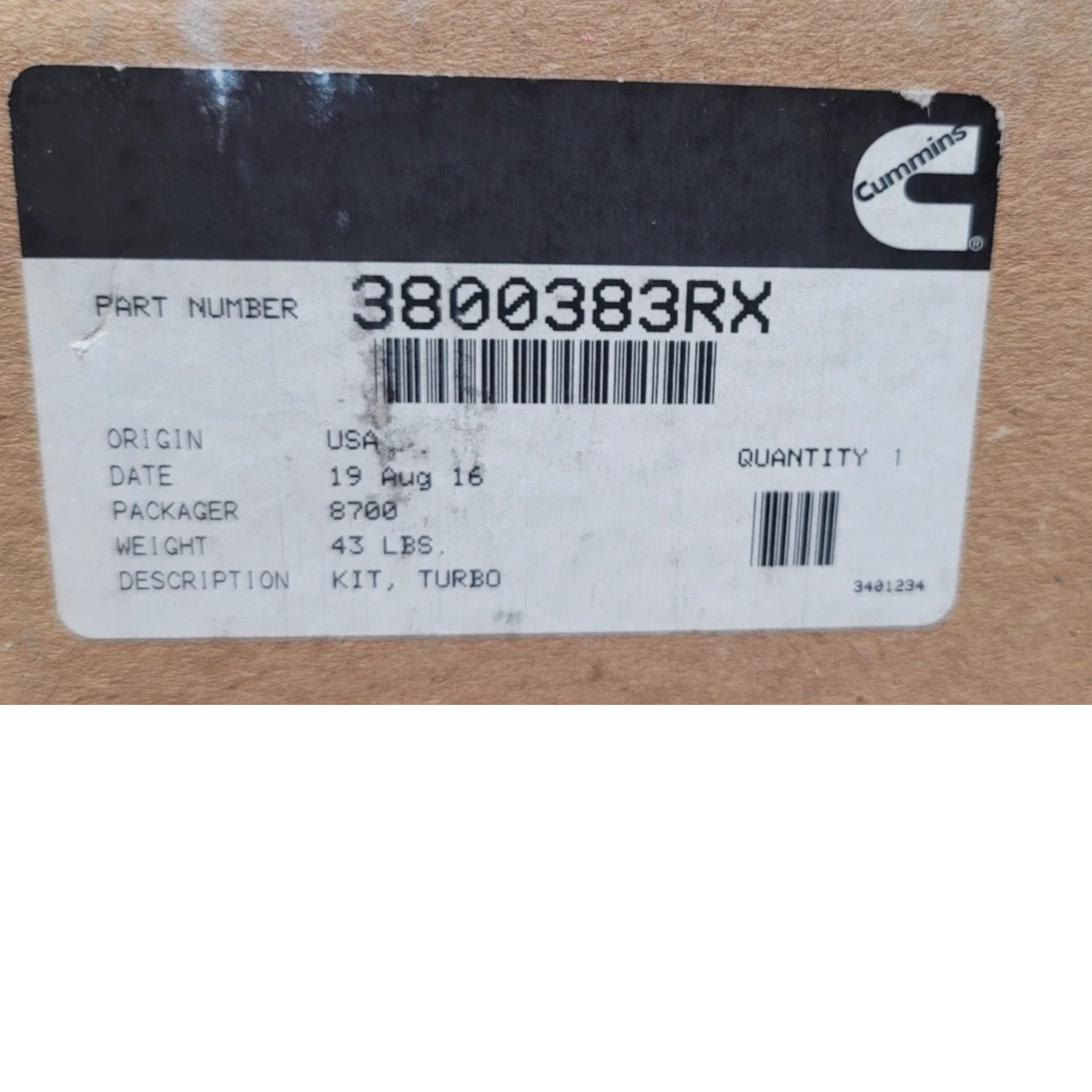 3591018 Genuine Cummins Turbocharger Kit