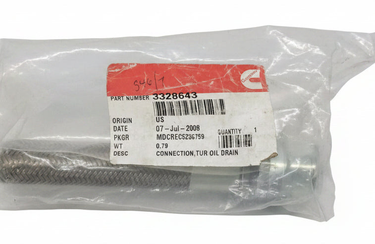 3328643 Genuine Cummins Turbo Oil Drain Flex Hose