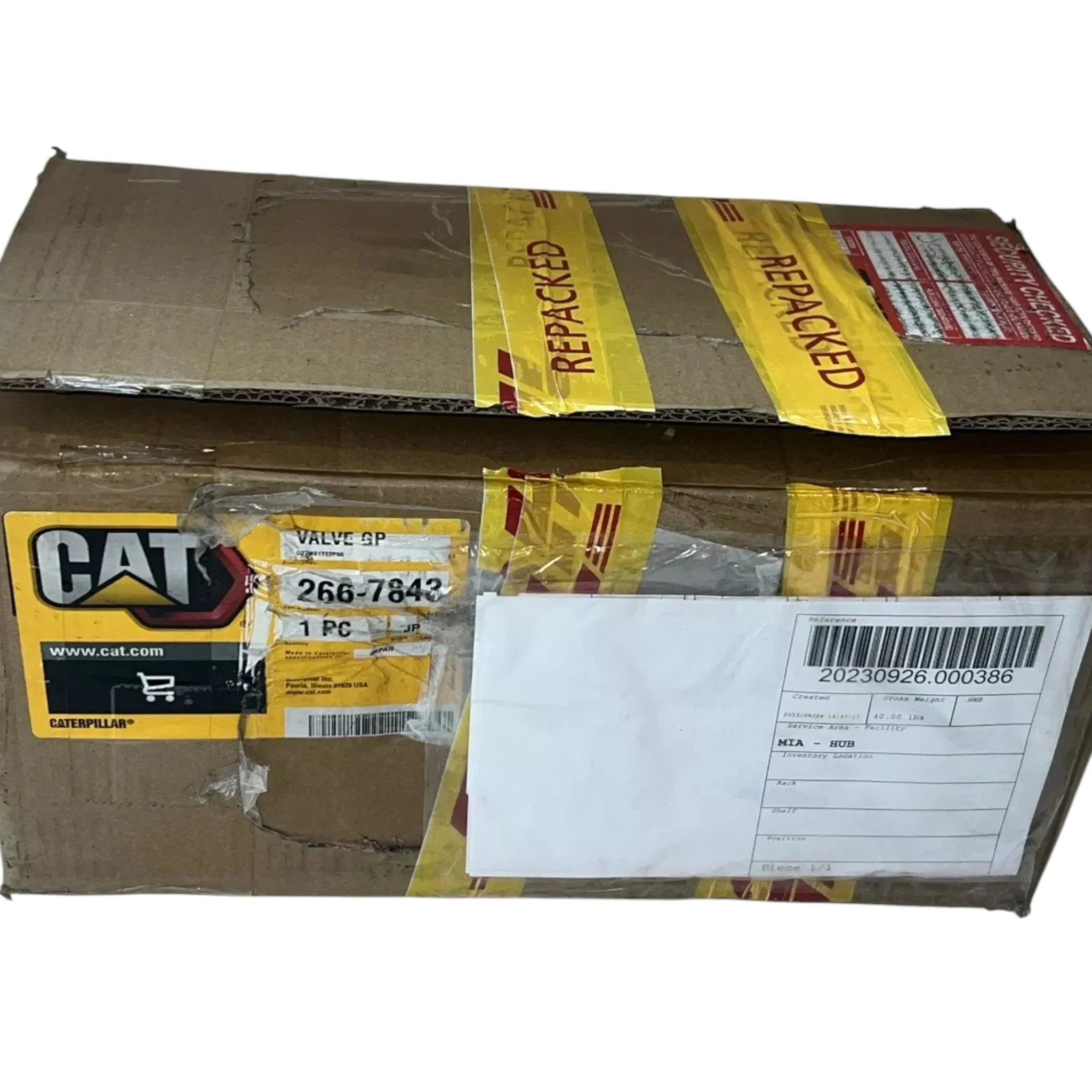 266-7843 Genuine Caterpillar Counterbalance Travel Valve