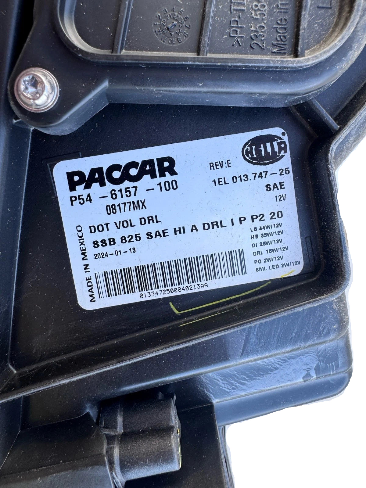 P54-6157-100 Genuine Paccar Left Led Headlamp for T680 Kenworth