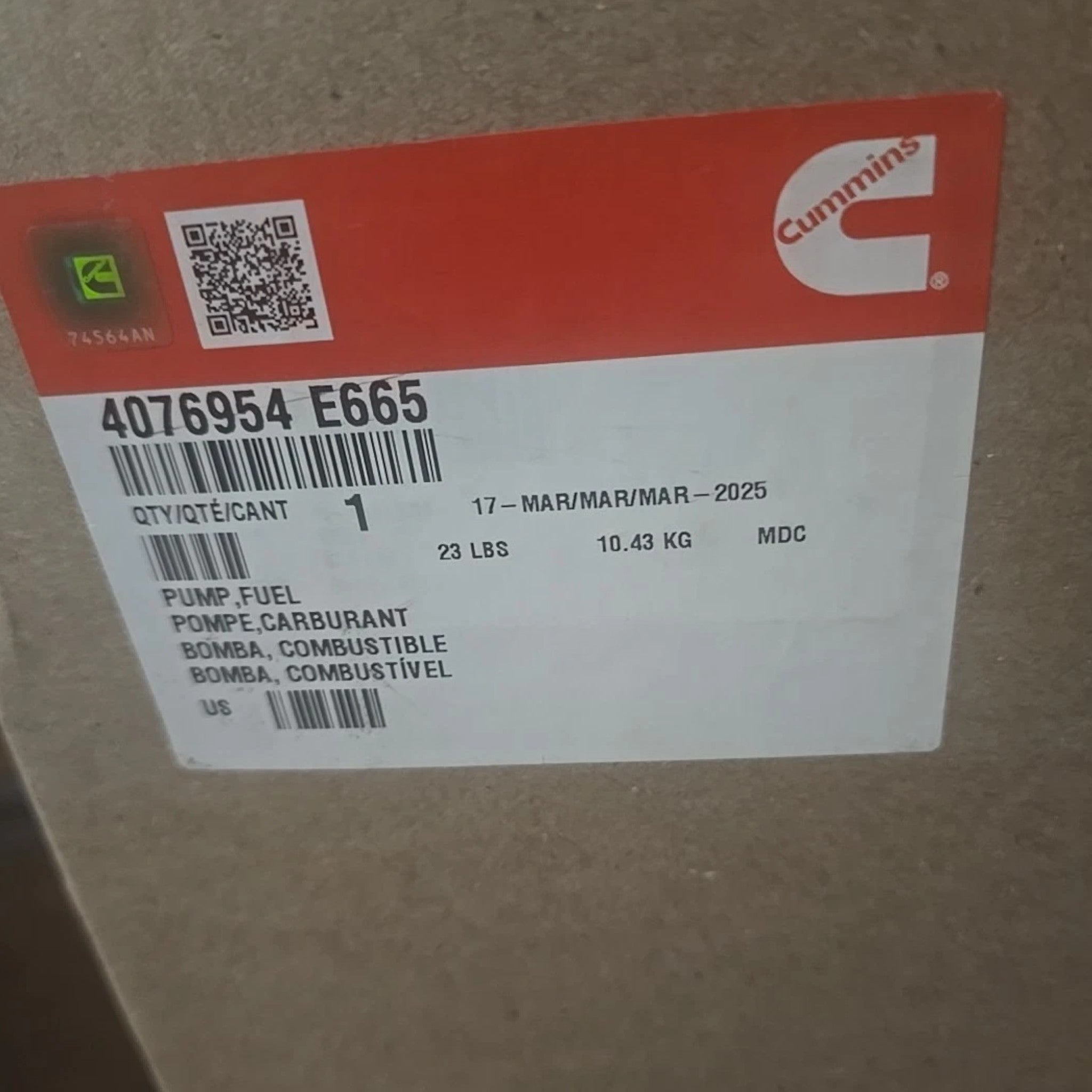 4076954 Genuine Cummins Fuel Injection Pump