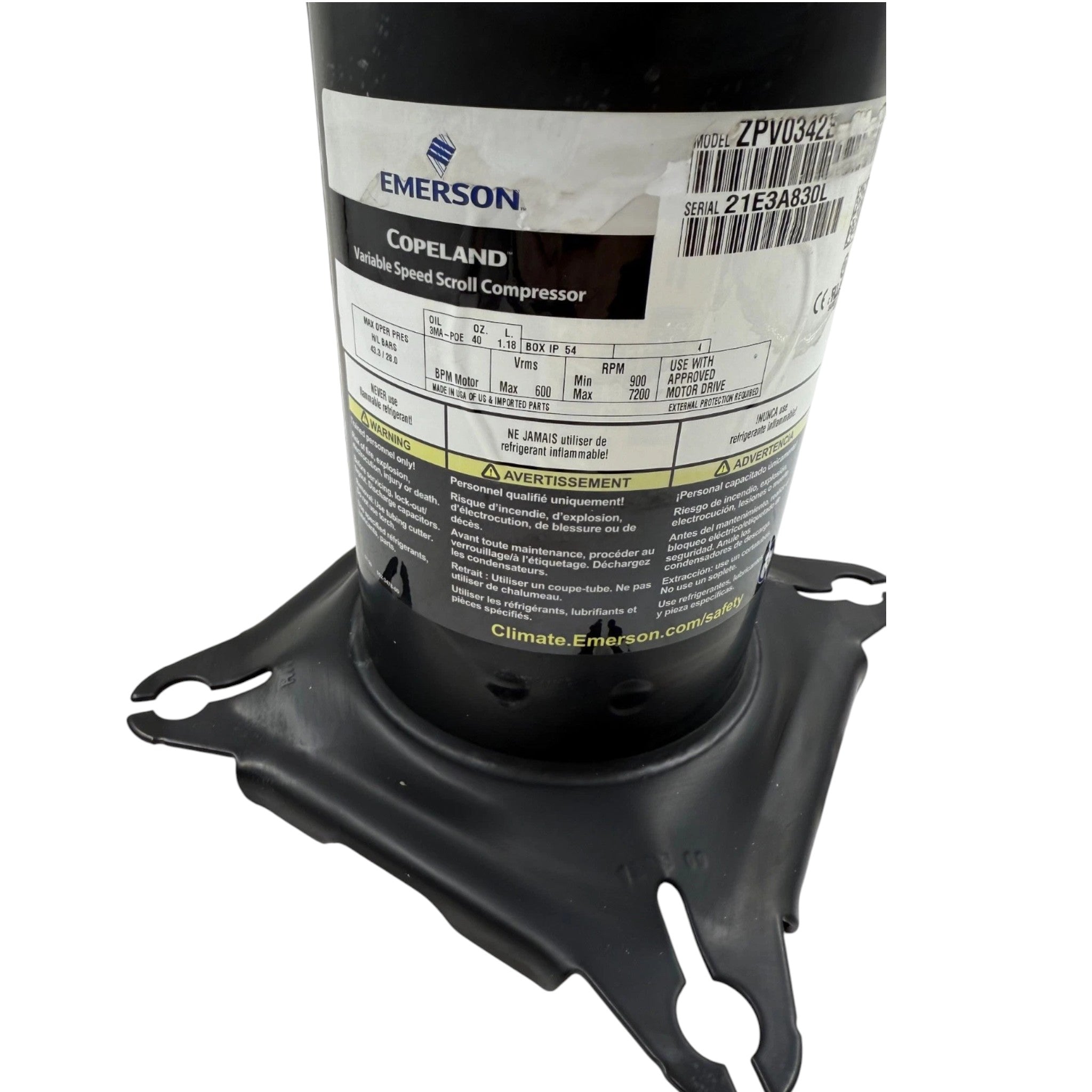 ZPV0342E2E9830 Genuine Copeland Scroll Compressor