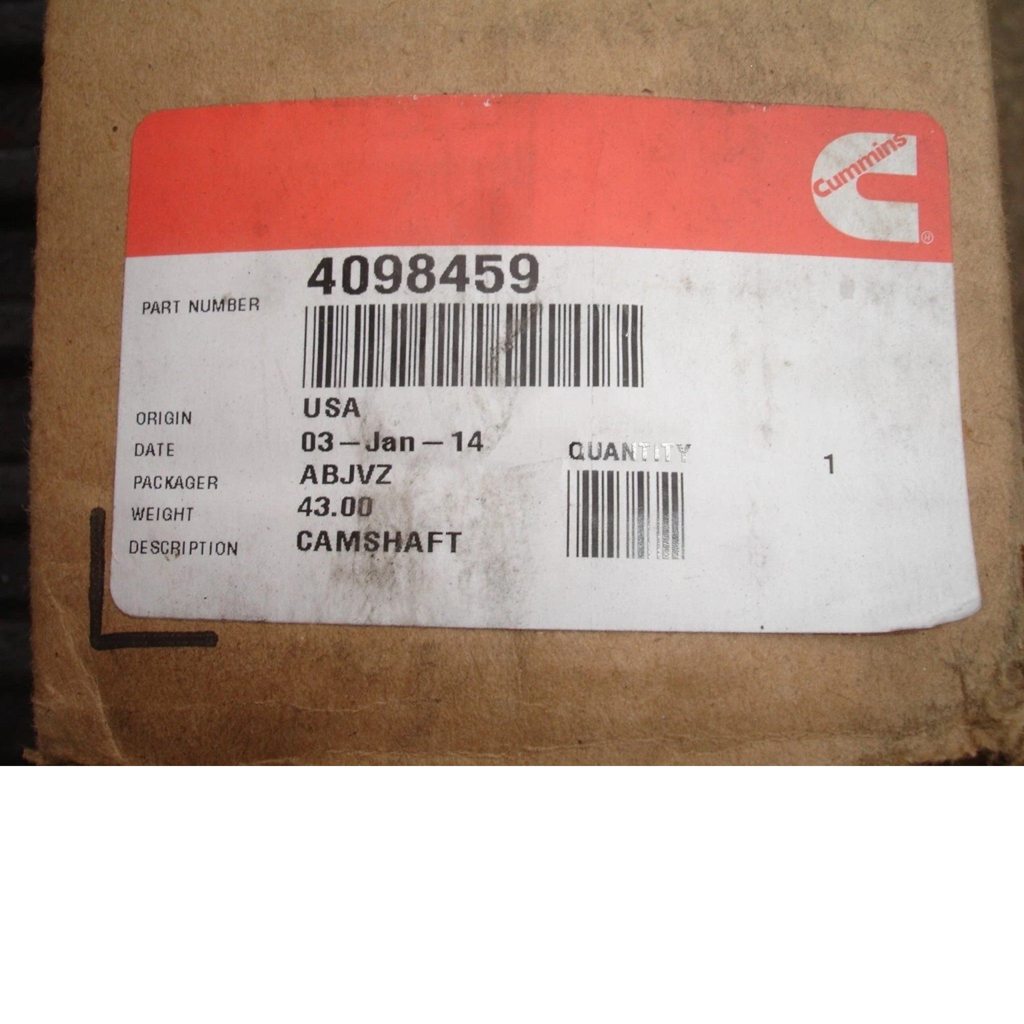 4098459 Genuine Cummins Camshaft