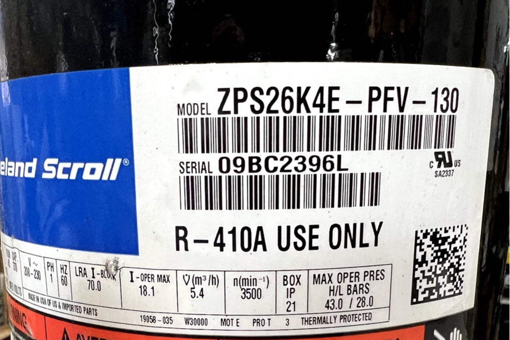 ZPS26K4EPFV130 Genuine Copeland Scroll Compressor