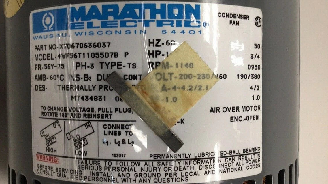 X70670636037 Genuine Marathon Electric Motor 200-230/460V