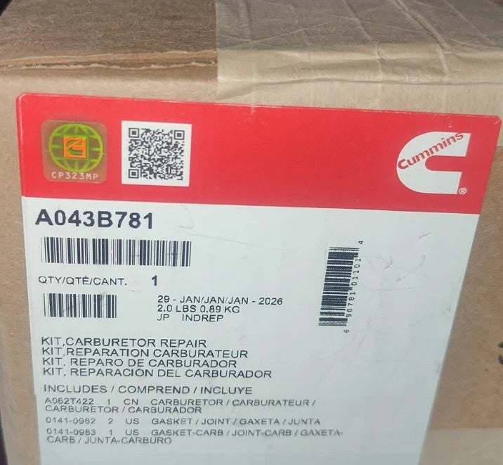 A043B781 Genuine Cummins Carburetor Repair Kit