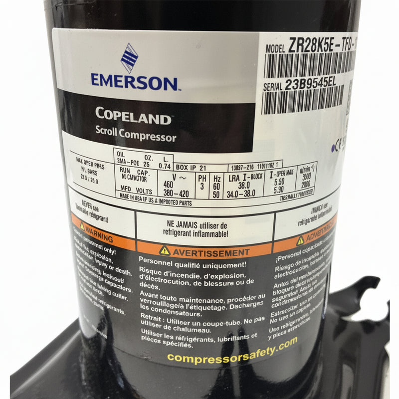 ZR28K5E-TFD-130 Genuine Copeland Scroll Compressor