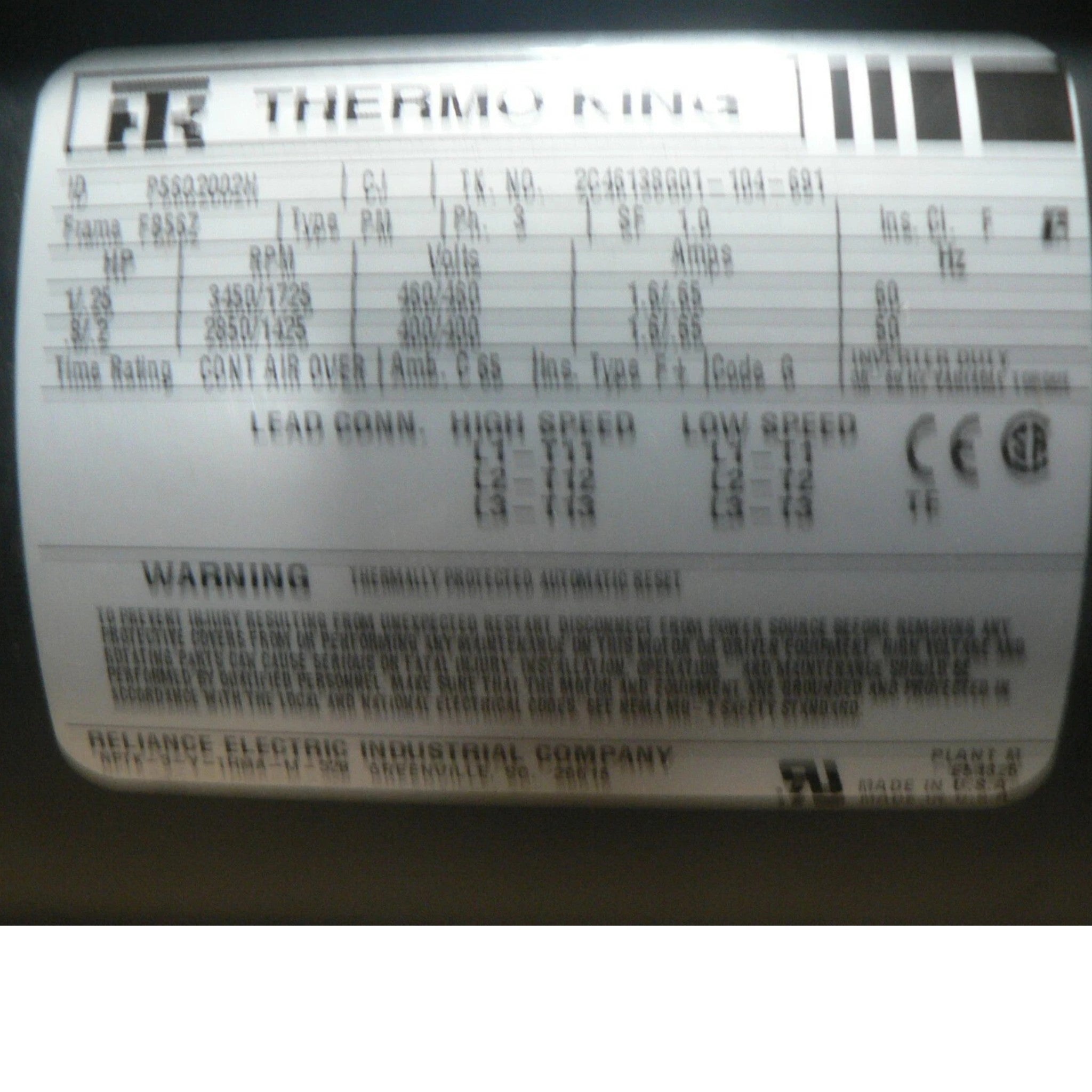 104-665 Oem Thermo King Motor Blower Evaporator For Thermoking Reefer Container