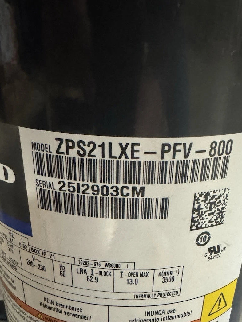 ZPS21LXE-PFV-800 Genuine Copeland Scroll Compressor