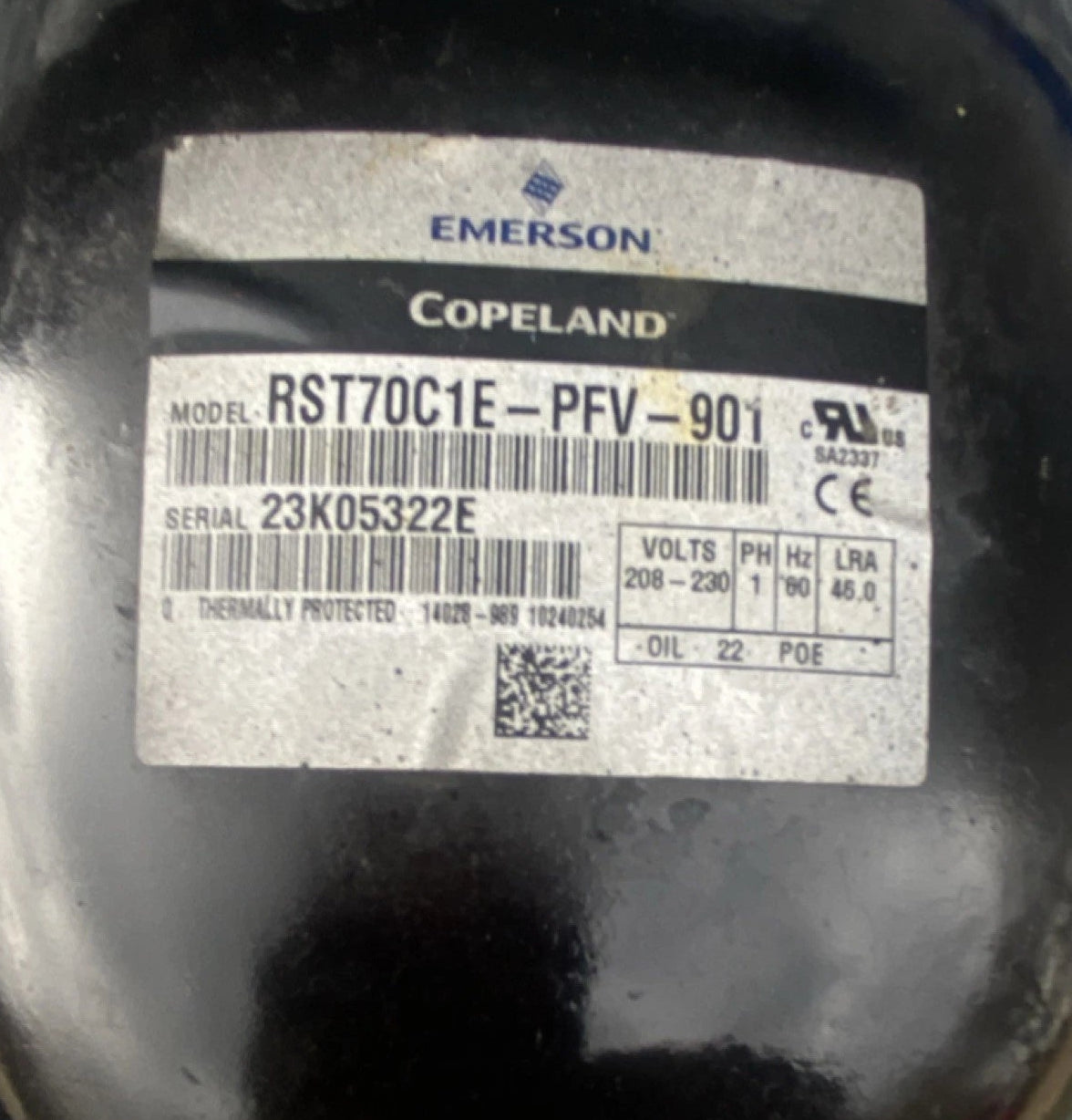 RST70C1E-PFV-901 Genuine Copeland Hermetic Compressor