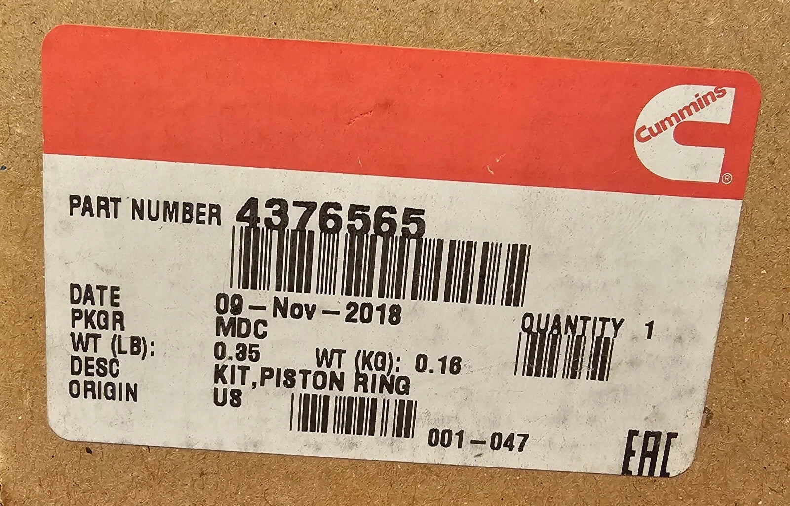 4376565 Genuine Cummins Engine Piston Ring Kit
