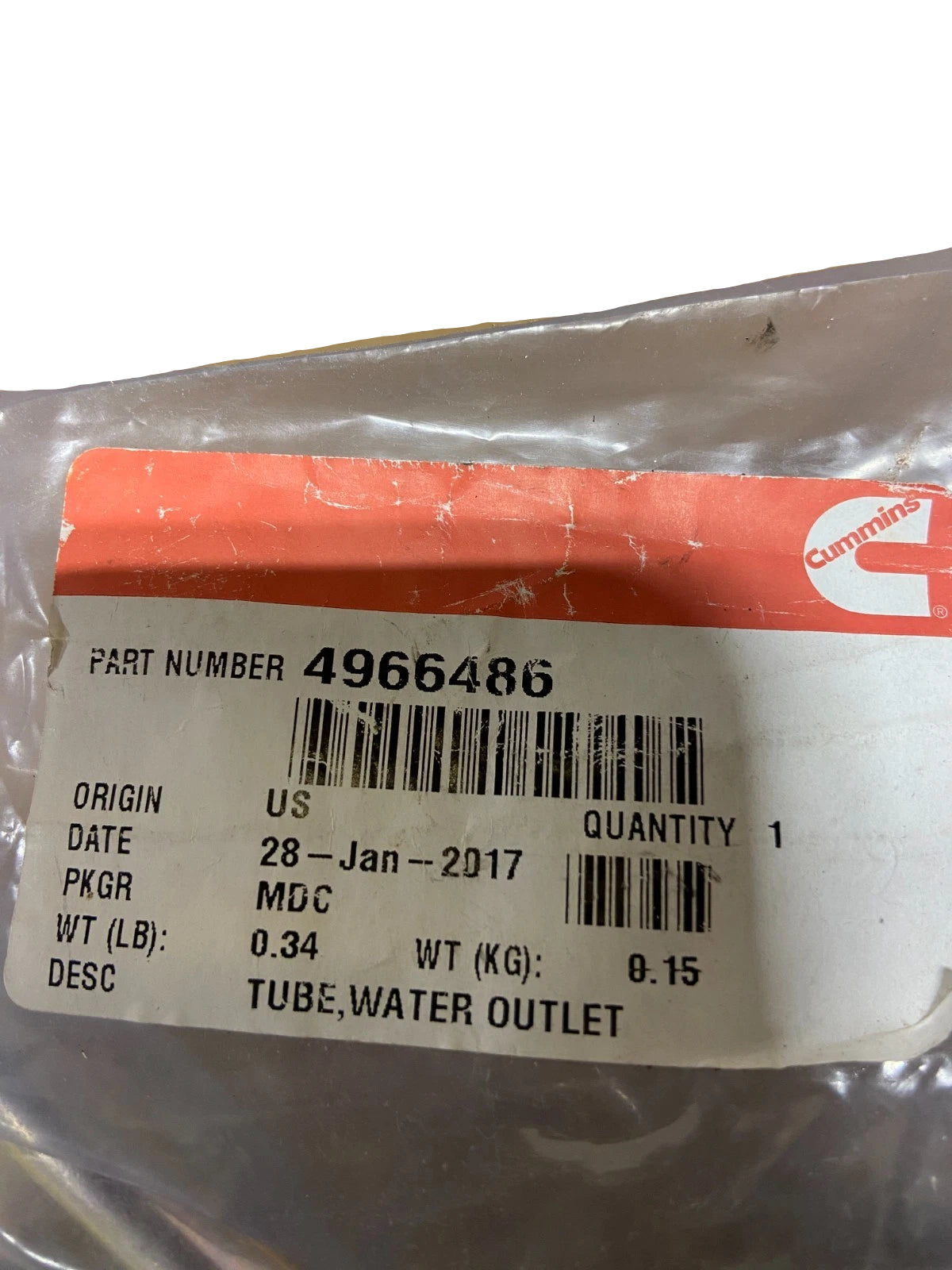 4966486 Genuine Cummins Water Outlet Tube