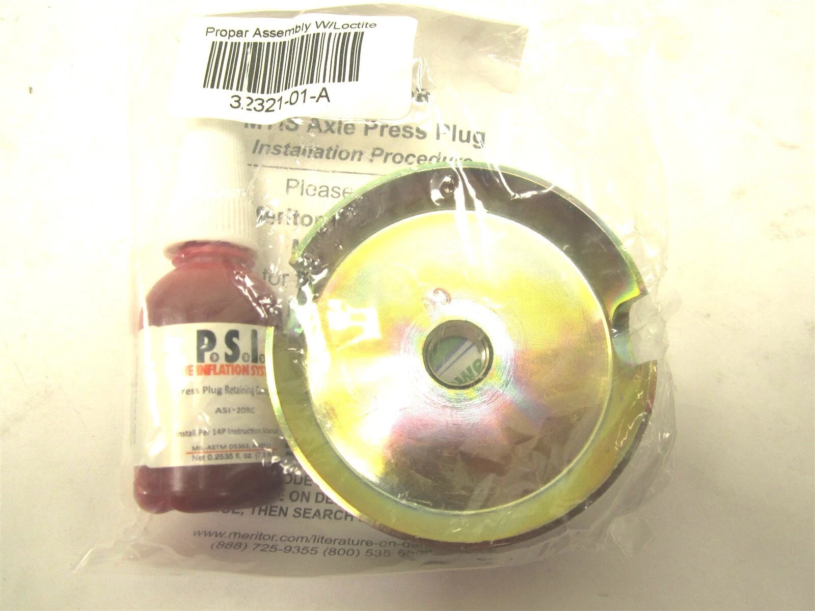Genuine Meritor Tire Inflation Press Plug Kit 2.75"