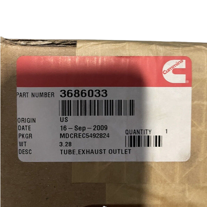 3694474 Genuine Cummins Tube Exhaust Outlet For Cummins