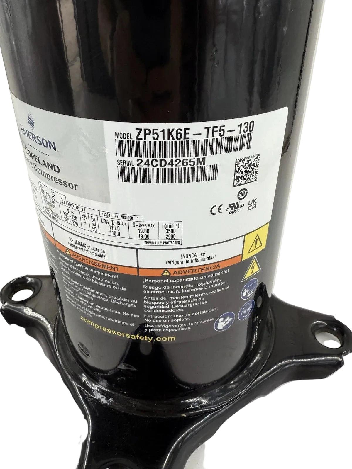 ZP51K6ETF5130 Genuine Copeland Scroll Compressor