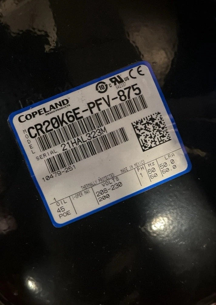 CR20K6E-PFV-875 Genuine Copeland Hermetic Compressor