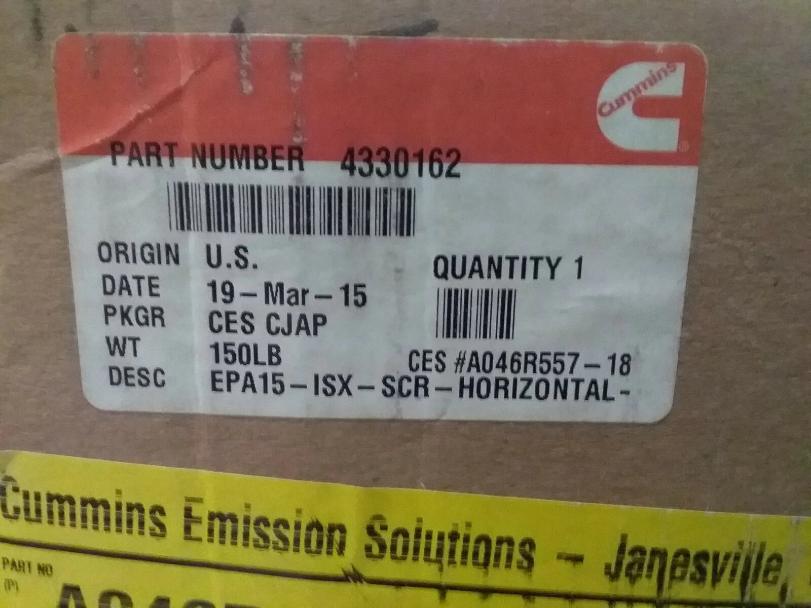 A046R557 Genuine Cummins Aftertreatment Device