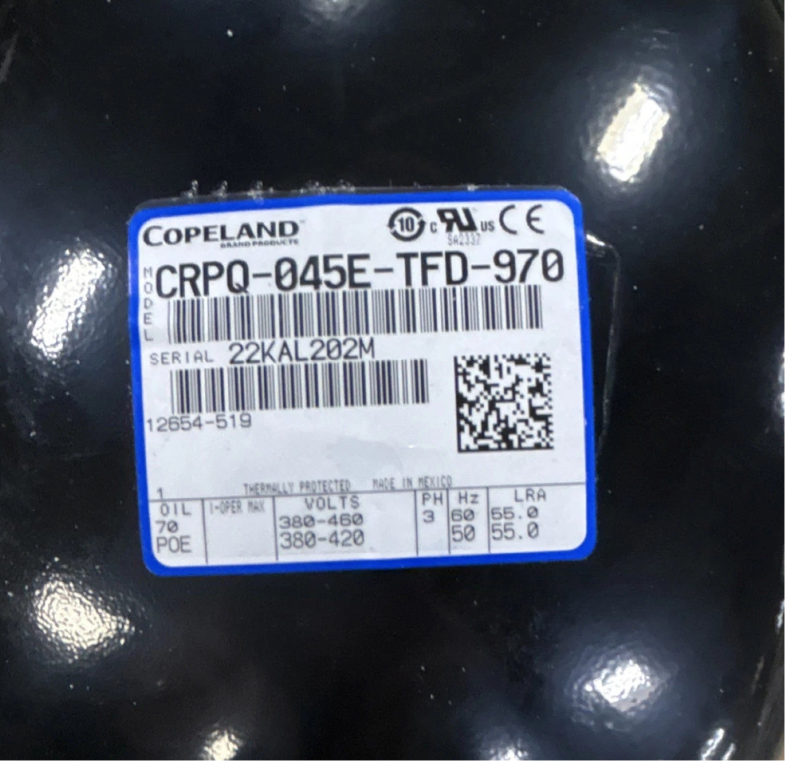 CRPQ-045E-TFD-970 Genuine Copeland Scroll Compressor