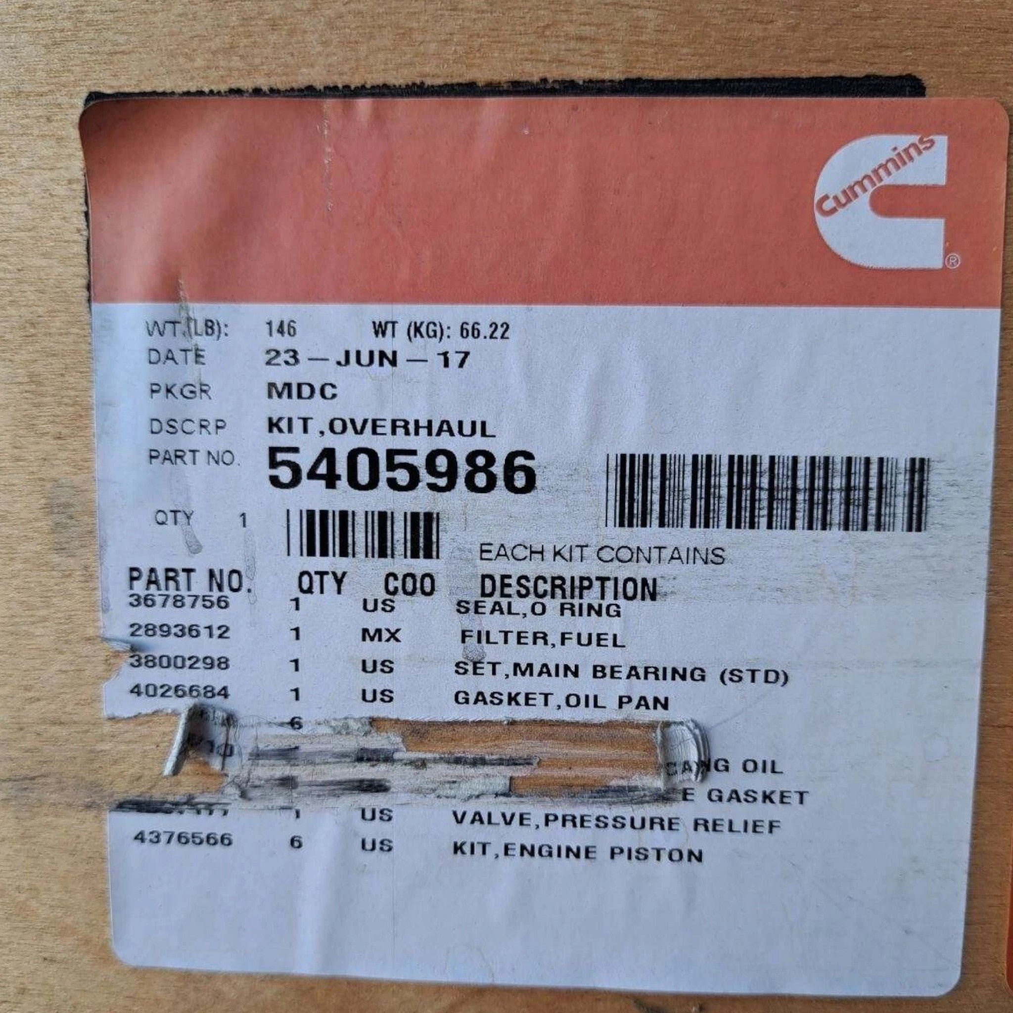 5473075 Genuine Cummins Overhaul Kit