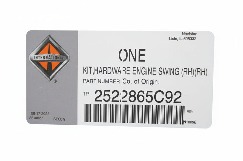 2522865C92 Genuine International Engine Hardware Kit