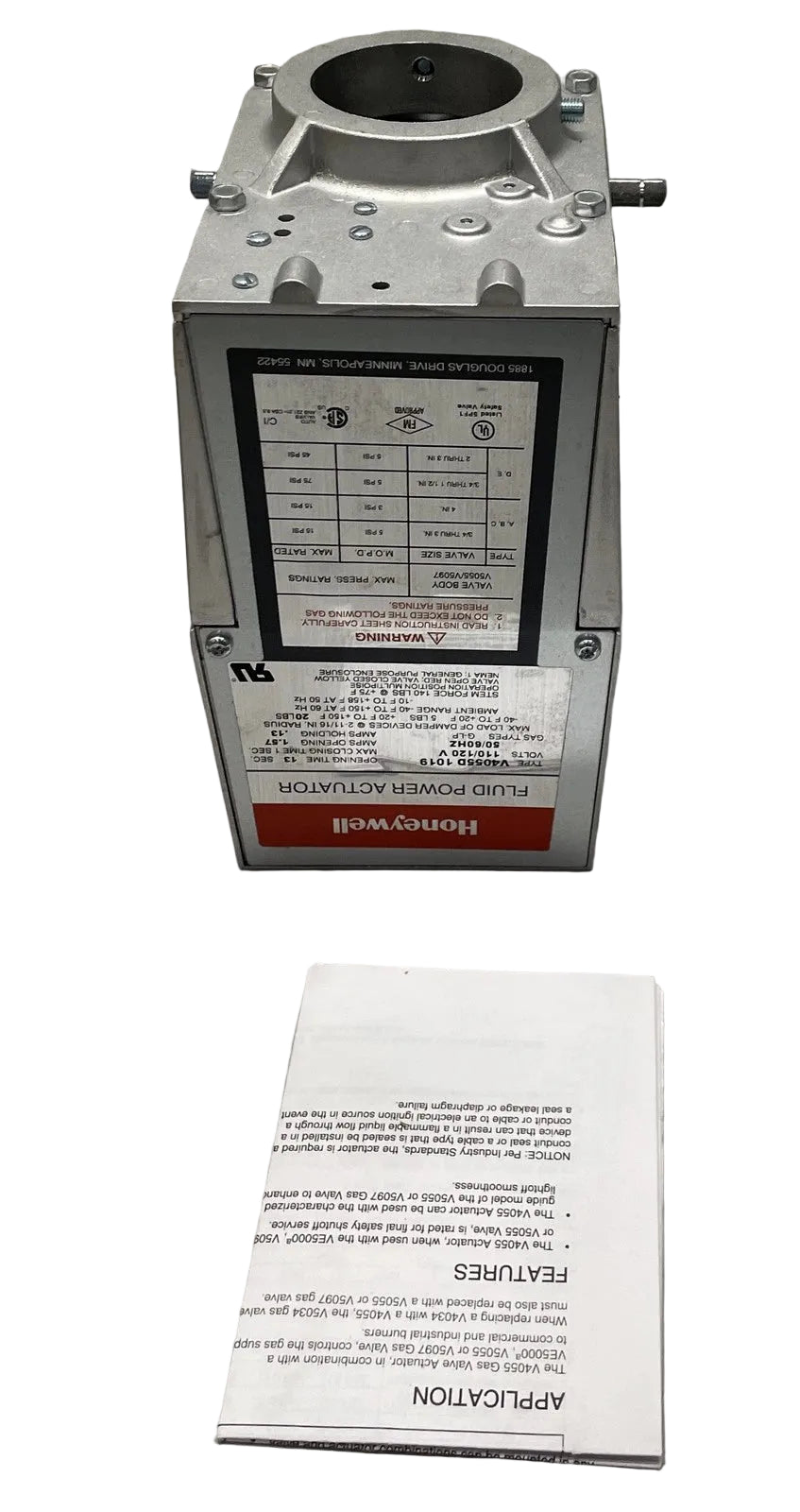 V4055D1019 Honeywell Gas Valve Actuator 120V