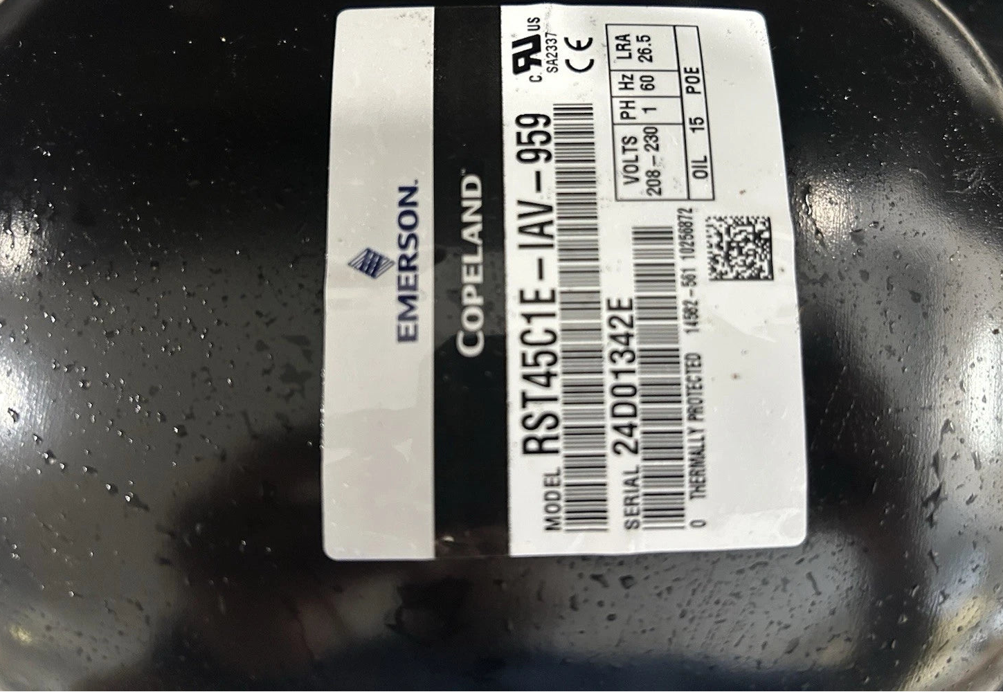 RST45C1E-IAV-959 Genuine Copeland Hermetic Compressor