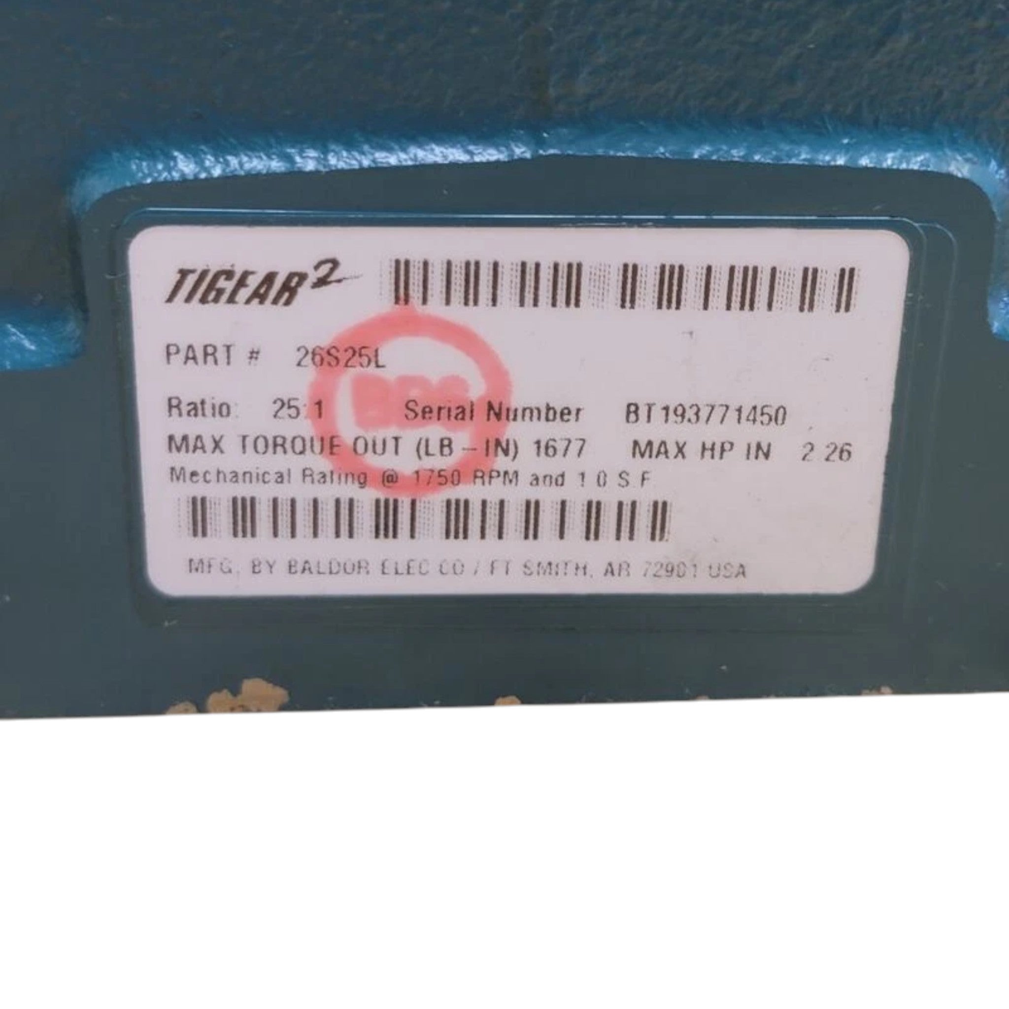 26S25L Dodge Tigear Reducer