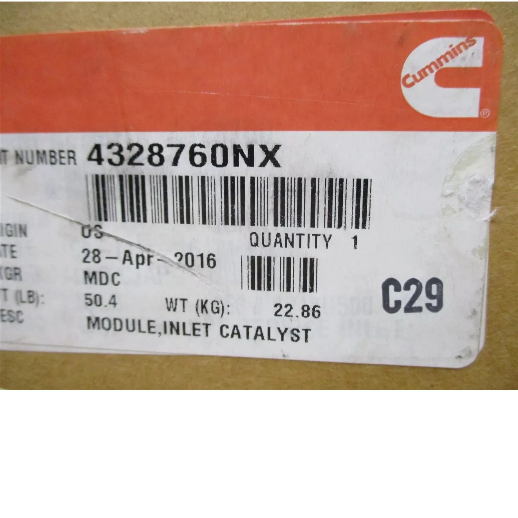 4328760RX Genuine Cummins Inlet Catalyst Module
