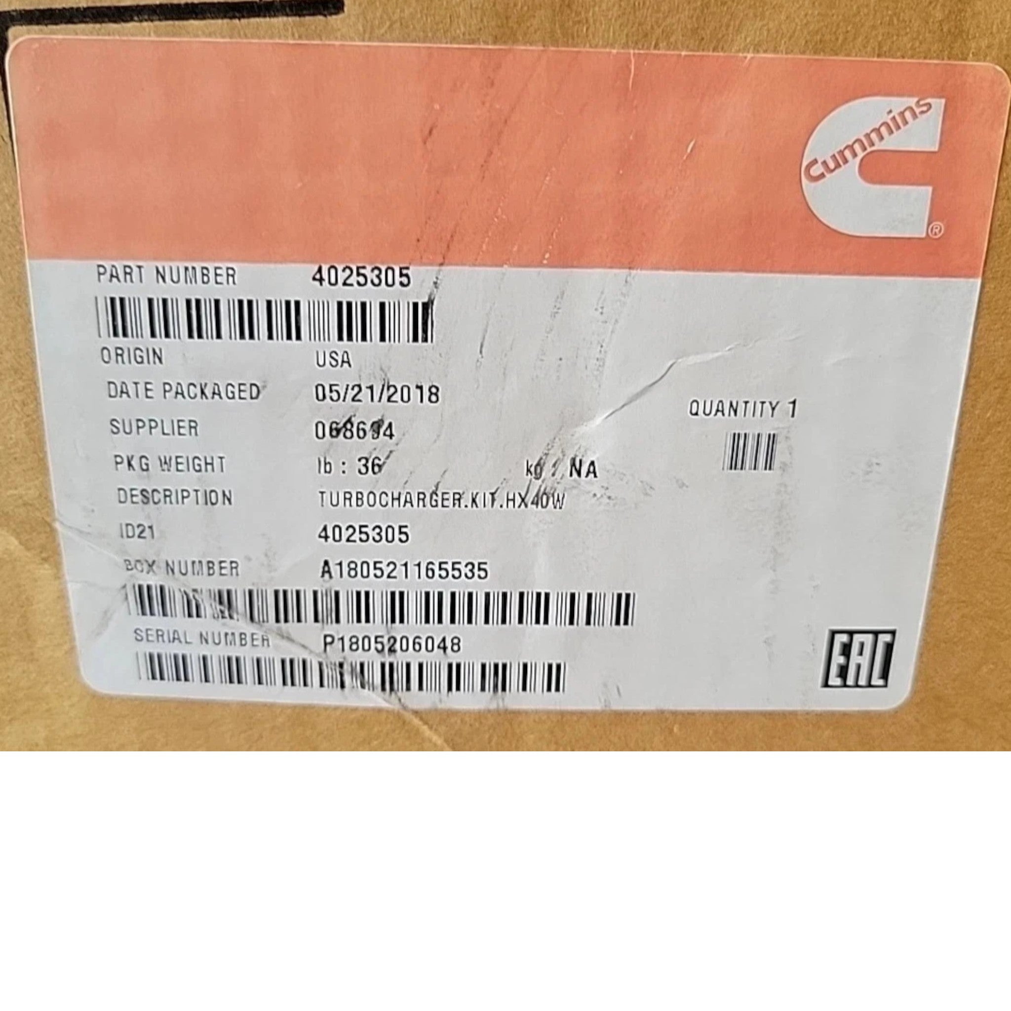 3595808 Genuine Cummins Turbocharger