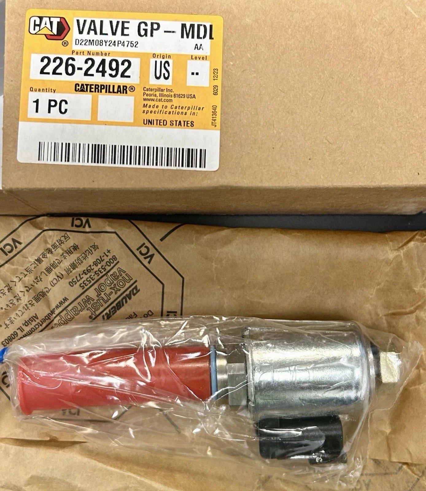226-2492 Genuine CAT Modulating Solenoid Valve 24V