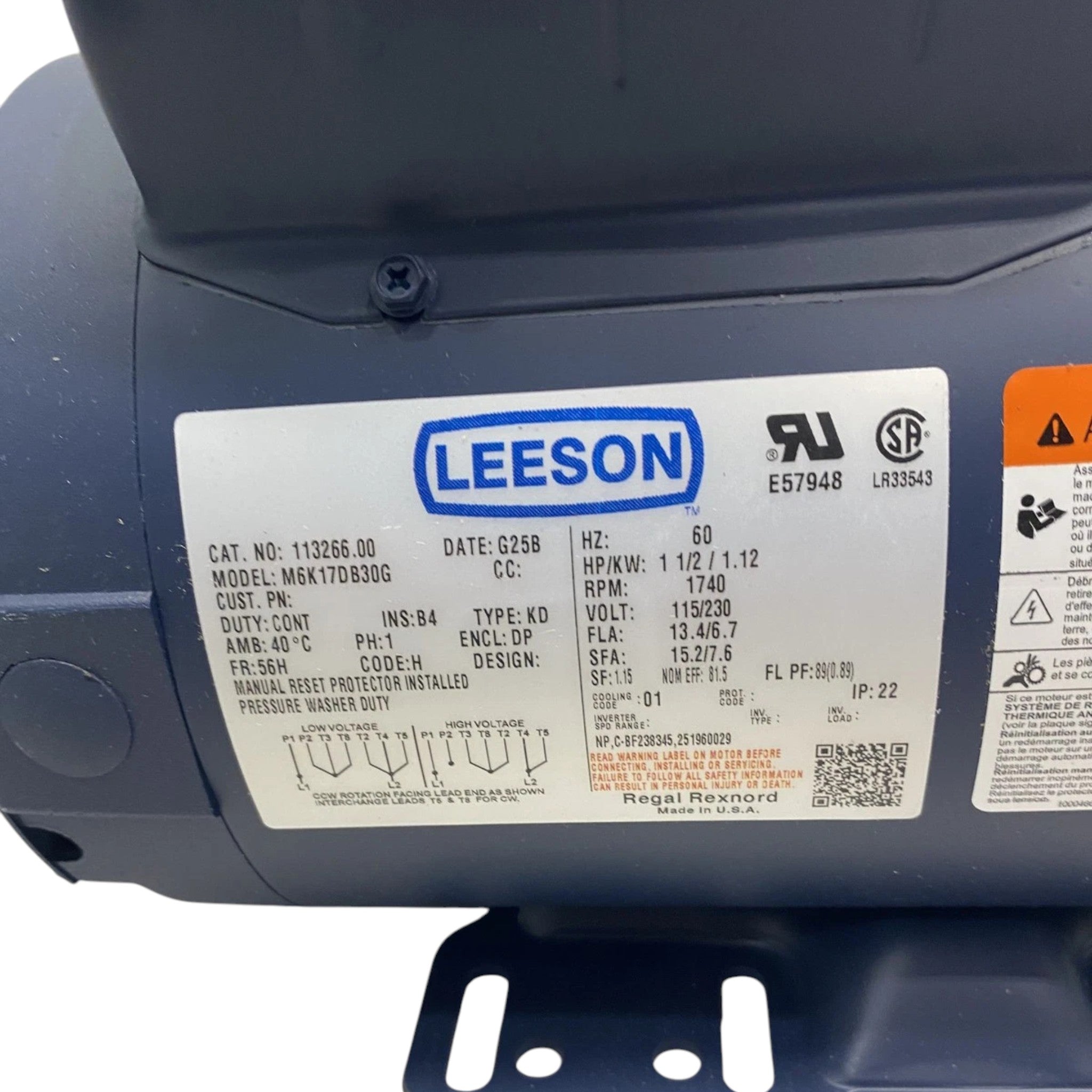 113266.00 Leeson Single-Phase AC Motor