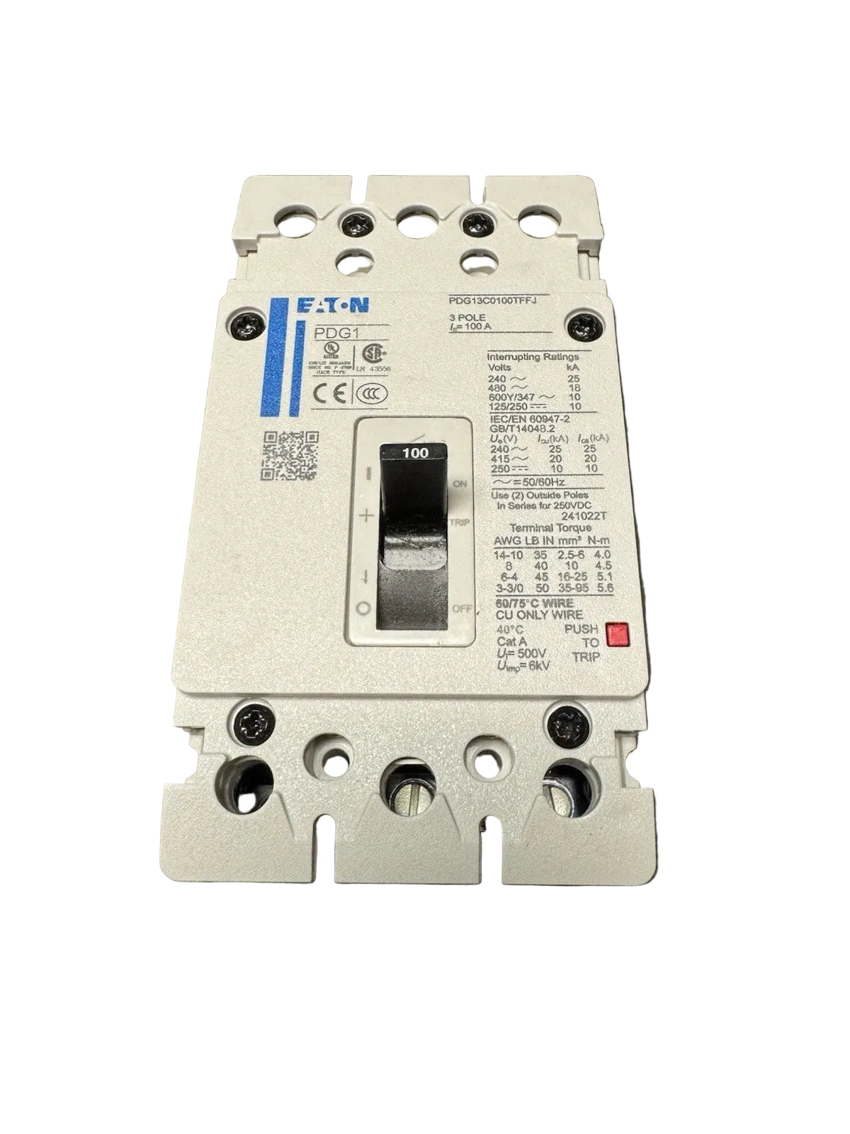 Genuine Eaton Power Defense Pdg 100 Amp 3 Pole Breaker