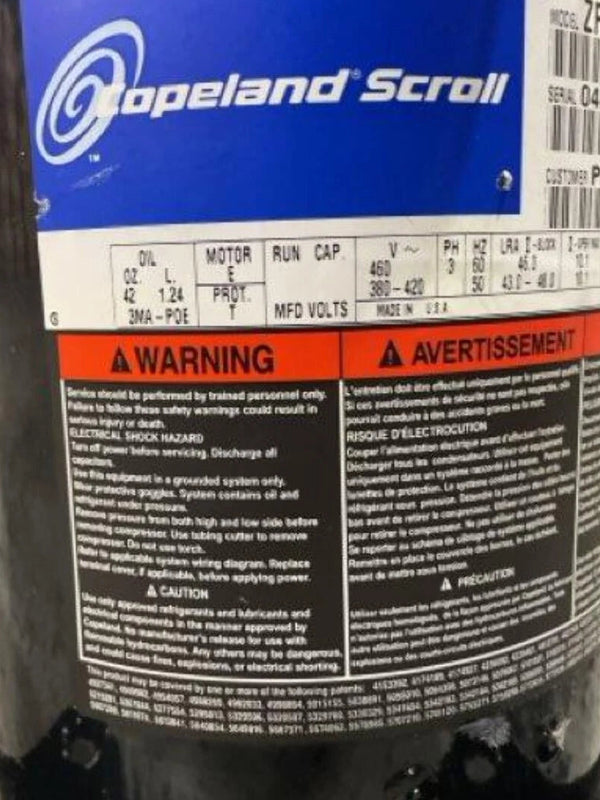 ZP38K3E-TFD-830 Genuine Copeland Scroll Compressor